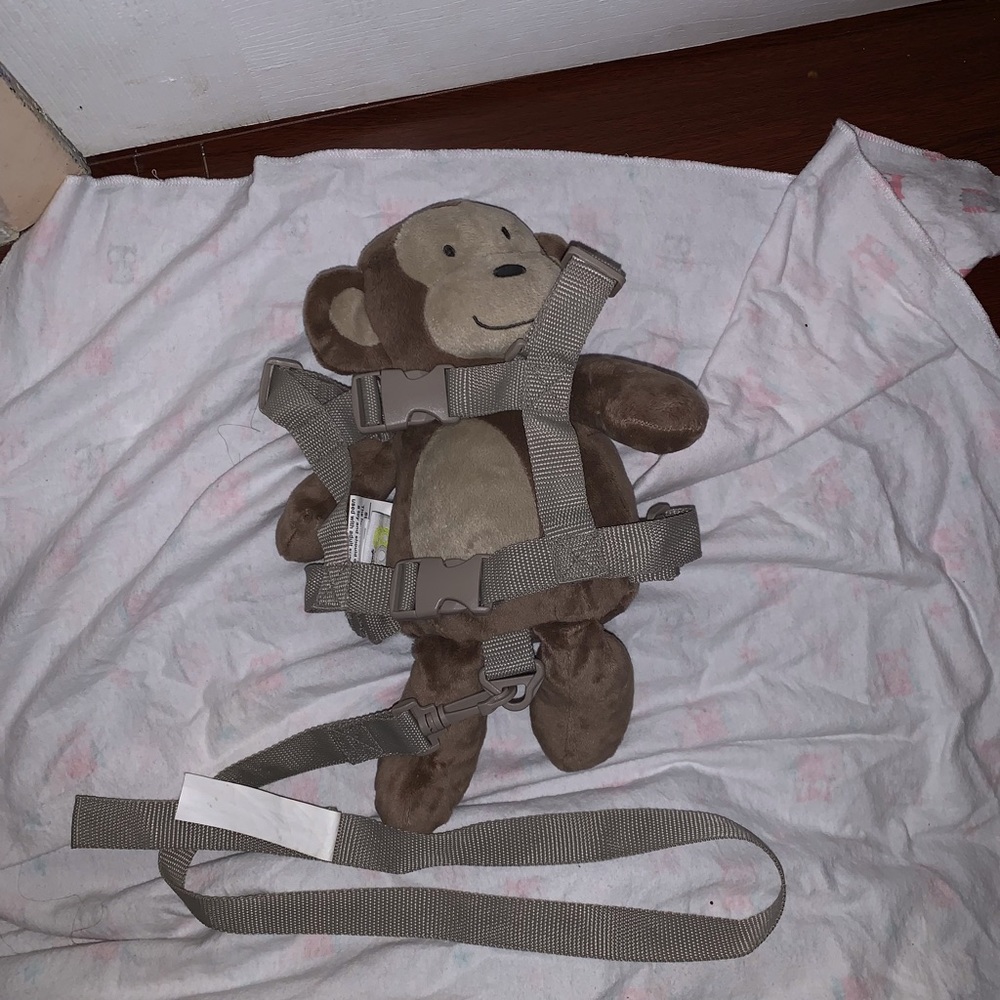 Brand new monkey stuffed backpack harness